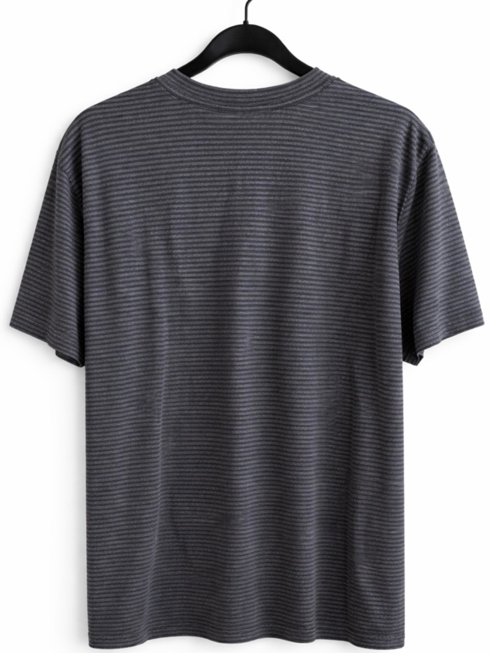 Mans All Saints Charcoal Striped Flame Logo Tee - Picture 2 of 3